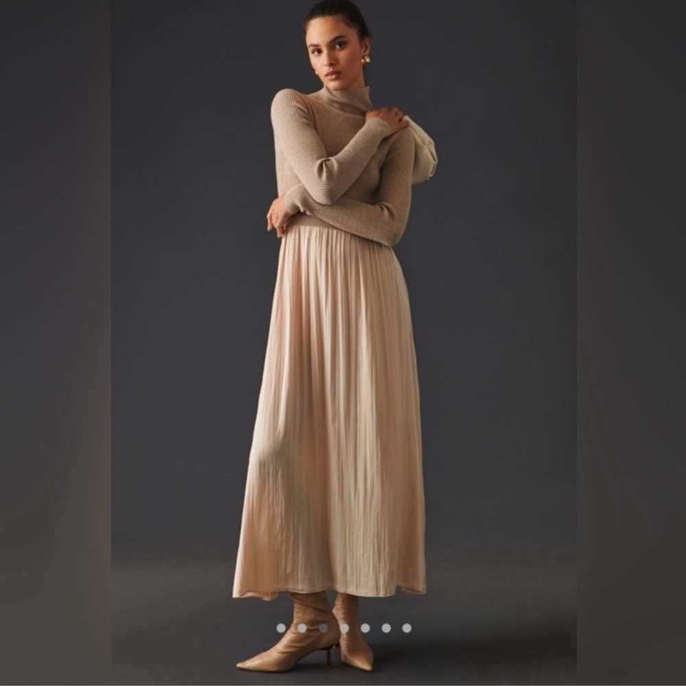 Anthropologie Thea TwoFer dress S sold out beige